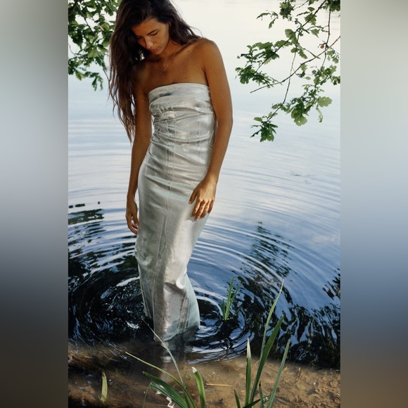 ZARA FITTED METALLIC DRESS - Picture 15 of 15